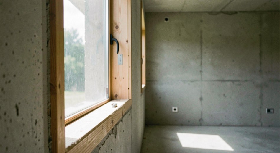Un détail de matière et de lumière illustre la question de protection solaire fenêtre architecture dans un espace construit