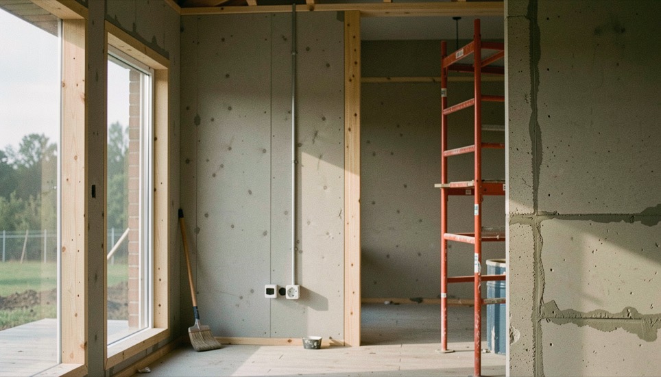 Un détail de matière et de lumière illustre la question de innovations construction durable dans un espace construit